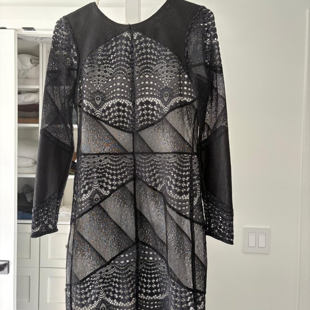 Sandro Lace Pattern Mini Dress